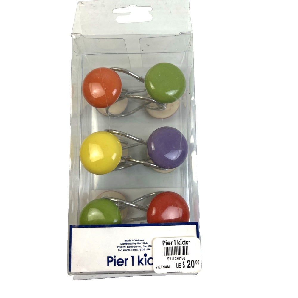 Pier One Shower Hooks Multicolors Red Green Yellow Purple Home Decor Bathroom